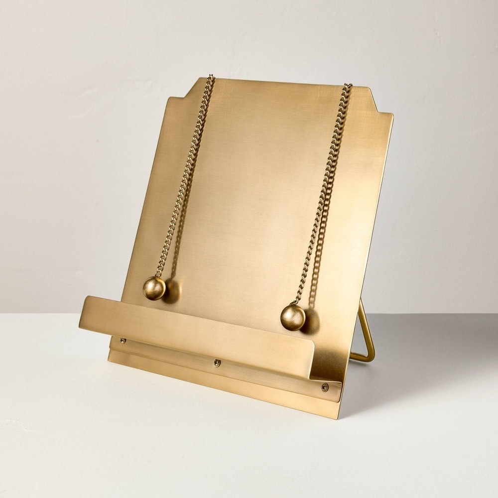 Brass Cookbook Holder with Weighted Chains - Hearth & Hand Magnolia, Target
